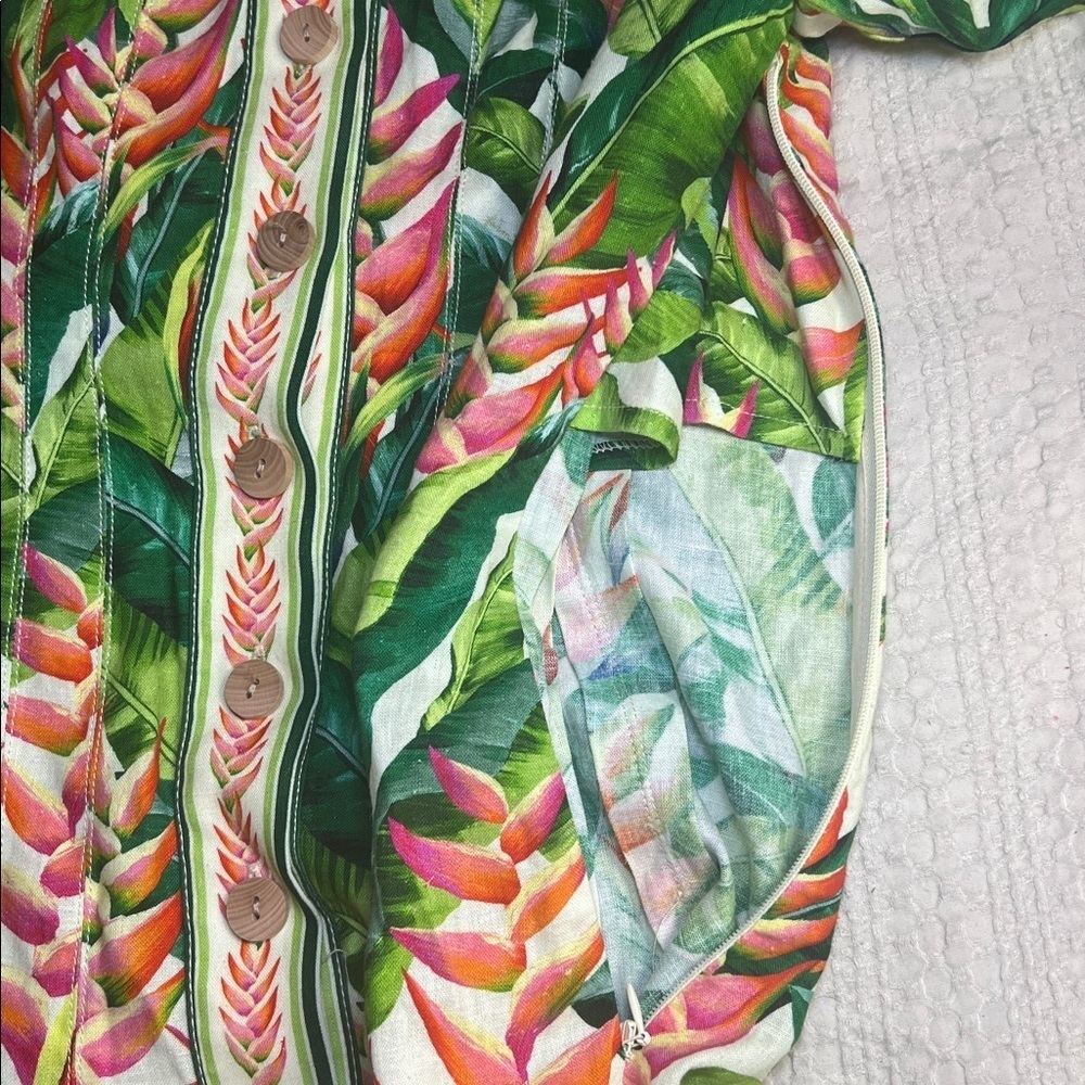FARM Rio Green Leaf Print mini Dress XS - Picture 11 of 13